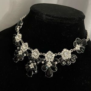 Black and Clear Crystals Necklace